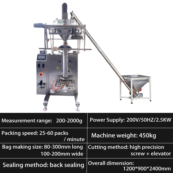 High speed powder packaging machine parameters